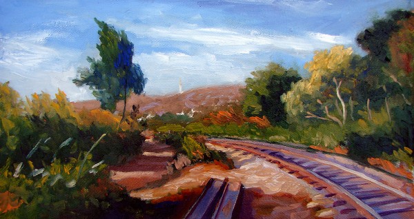Paisagem com linha férrea