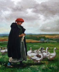Releitura sobre Julien Dupré - Camponesa com patos